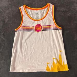 Disneyland 1955 White Tank Top with Castle Graphic Size Large